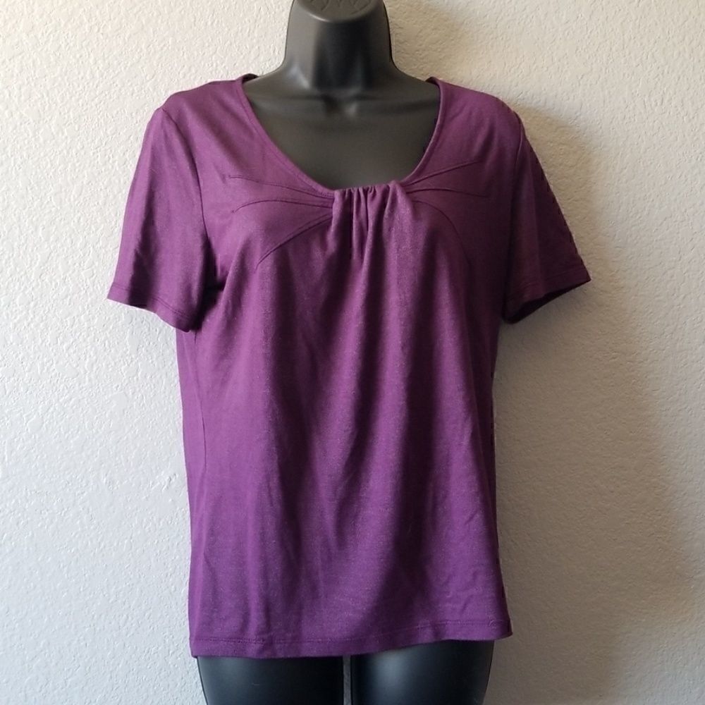 Jaclyn Smith Shimmery Purple Blouse